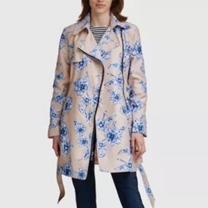 Floral Print Trench Coat - KARL LAGERFELD